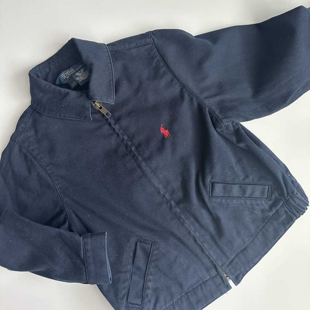 Polo by Ralph Lauren Navy Jacket with Red Polo Logo - Kids
